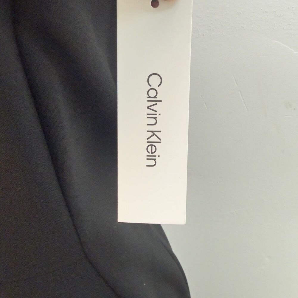 NEW Calvin Klein Dress Sheath Smooth Scuba Classic Black Women’s Sz 12 - Picture 10 of 15